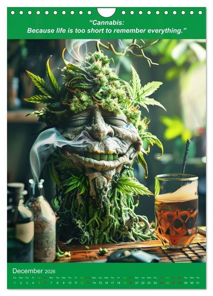 Produktbild: The funniest cannabis pictures and slogans (Wall Calendar 2026 DIN A4 portrait), CALVENDO 12 Month Wall Calendar