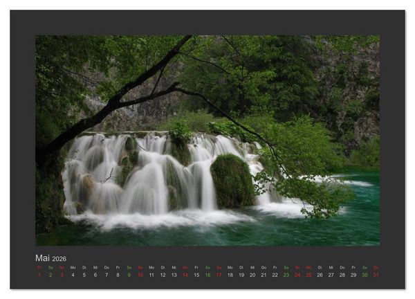 Produktbild: FALLENDE WASSER (Wandkalender 2026 DIN A2 quer), CALVENDO Monatskalender