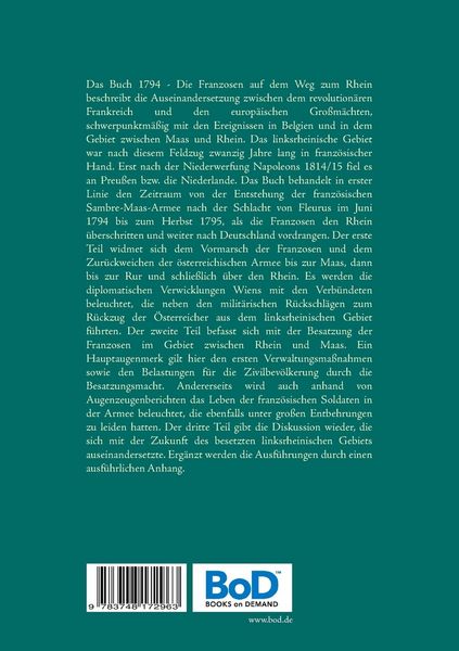 Produktbild: 1794 - Die Franzosen auf dem Weg zum Rhein