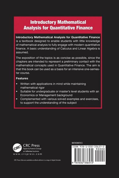 Produktbild: Introductory Mathematical Analysis for Quantitative Finance