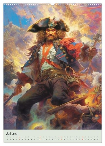 Produktbild: Piraten-Fantasy. Wilde Seer&auml;uber-Romantik im Mittelalter (hochwertiger Premium Wandkalender 2026 DIN A2 hoch), Kunstdruck in Hochglanz