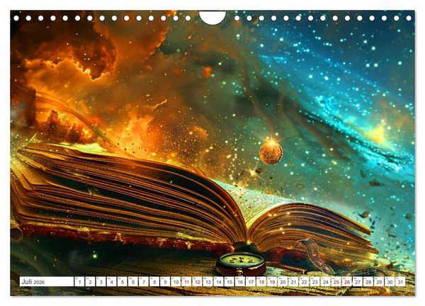 Produktbild: Welten zwischen den Zeilen - B&uuml;cher, die Tr&auml;ume wecken (Wandkalender 2026 DIN A4 quer), CALVENDO Monatskalender