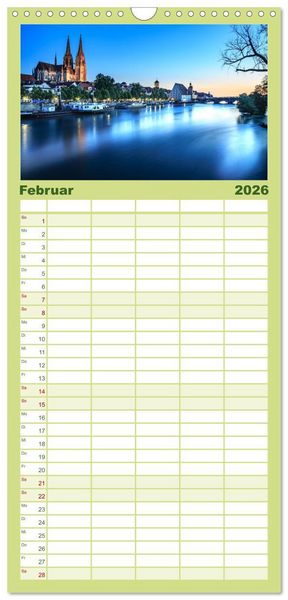 Produktbild: Familienplaner 2026 - Deutsche Br&uuml;cken mit 5 Spalten (Wandkalender, 21 x 45 cm) CALVENDO