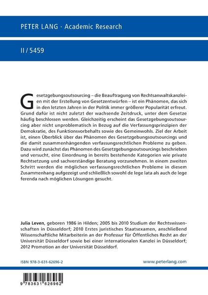 Produktbild: Gesetzgebungsoutsourcing