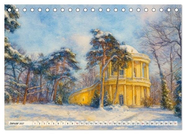 Produktbild: Potsdam &ndash; Historische Ansichten im Aquarellstil (Tischkalender 2027 DIN A5 quer), CALVENDO Monatskalender