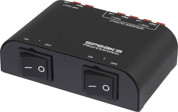 Produktbild: SpeaKa Professional 2 Port Lautsprecher-Umschalter Klemmanschluss Metallgeh&auml;use Schwarz