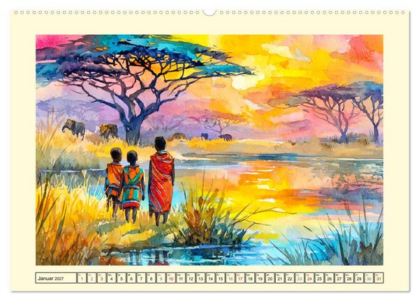 Produktbild: Afrikas Seele. Leuchtende Horizonte zwischen Wildnis und Weite (Wandkalender 2027 DIN A2 quer), CALVENDO Monatskalender