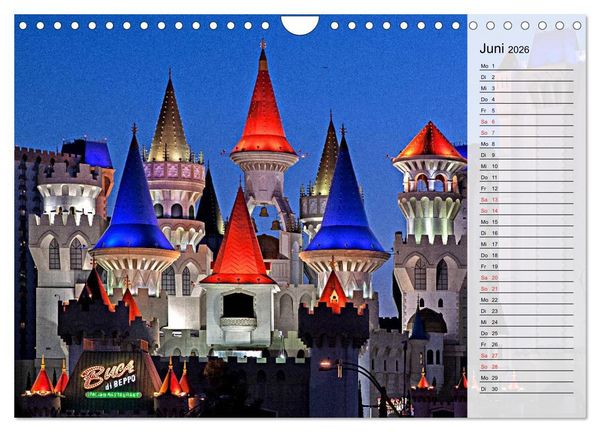 Produktbild: Las Vegas - Die bunte Welt der Casinos (Wandkalender 2026 DIN A4 quer), CALVENDO Monatskalender