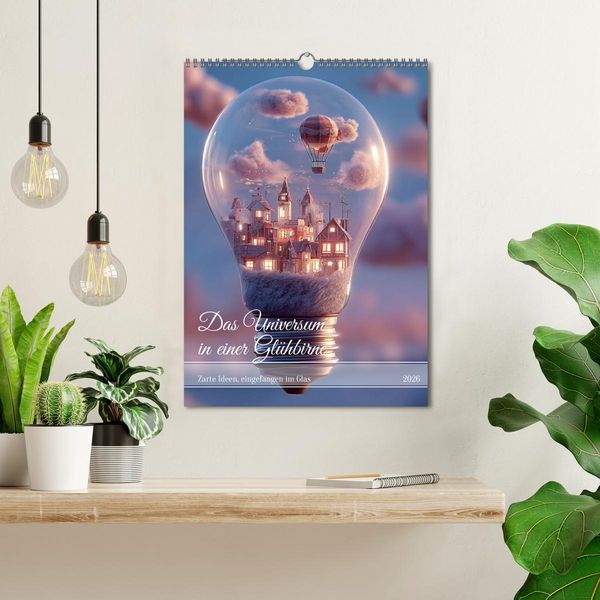 Produktbild: Das Universum in einer Gl&uuml;hbirne (Wandkalender 2026 DIN A3 hoch), CALVENDO Monatskalender