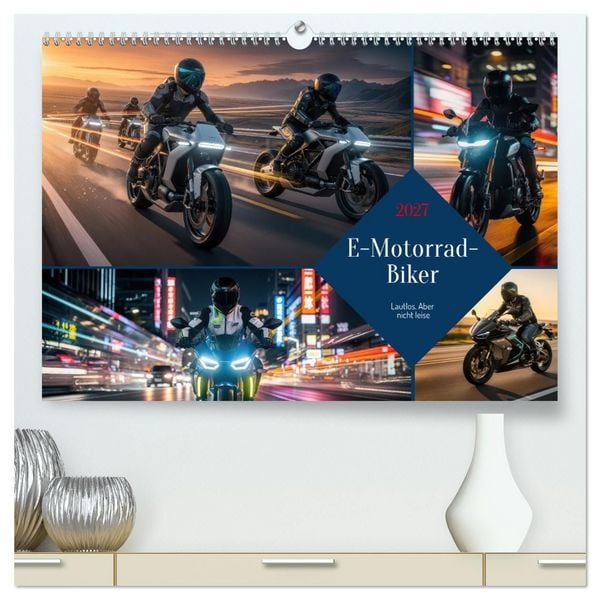 Produktbild: E-Motorrad-Biker (hochwertiger Premium Wandkalender 2027 DIN A2 quer), Kunstdruck in Hochglanz