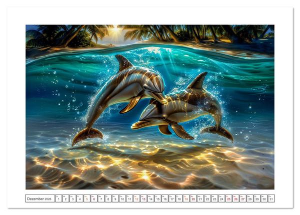 Produktbild: Delfingl&uuml;ck (Tischkalender 2026 DIN A5 quer), CALVENDO Monatskalender