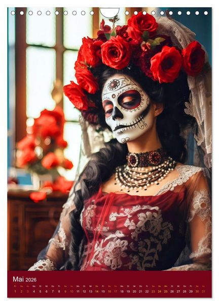 Produktbild: Dia de Muertos Kreative Portr&auml;ts in Festanlehnung (Wandkalender 2026 DIN A4 hoch), CALVENDO Monatskalender
