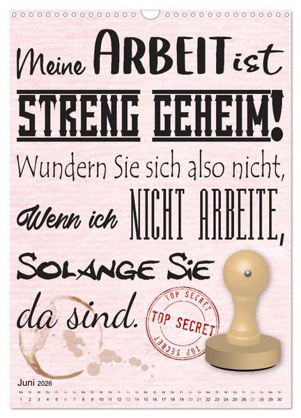 Produktbild: Beamten-Spr&uuml;che (Wandkalender 2026 DIN A3 hoch), CALVENDO Monatskalender