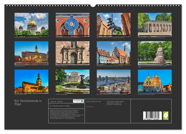 Produktbild: Ein Wochenende in Riga (hochwertiger Premium Wandkalender 2026 DIN A2 quer), Kunstdruck in Hochglanz