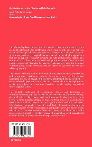 Produktbild: Decentralisation, School-Based Management, and Quality