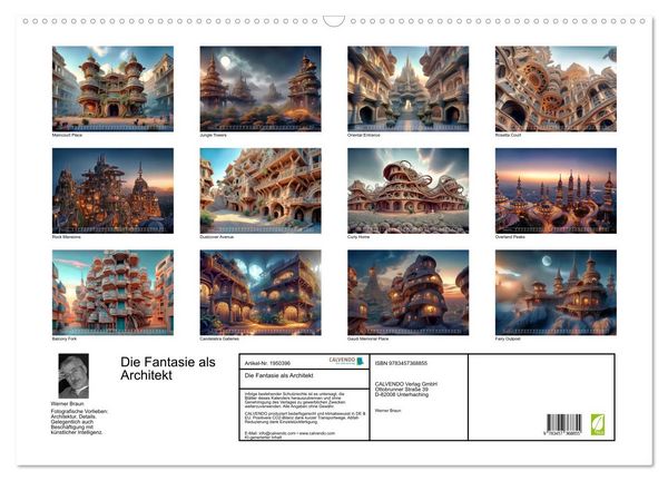 Produktbild: Die Fantasie als Architekt (Wandkalender 2026 DIN A2 quer), CALVENDO Monatskalender