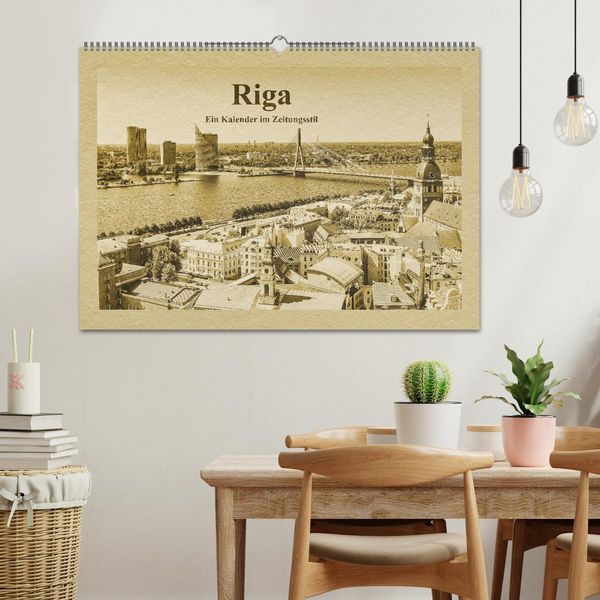 Produktbild: Riga &ndash; Ein Kalender im Zeitungsstil (Wandkalender 2026 DIN A2 quer), CALVENDO Monatskalender
