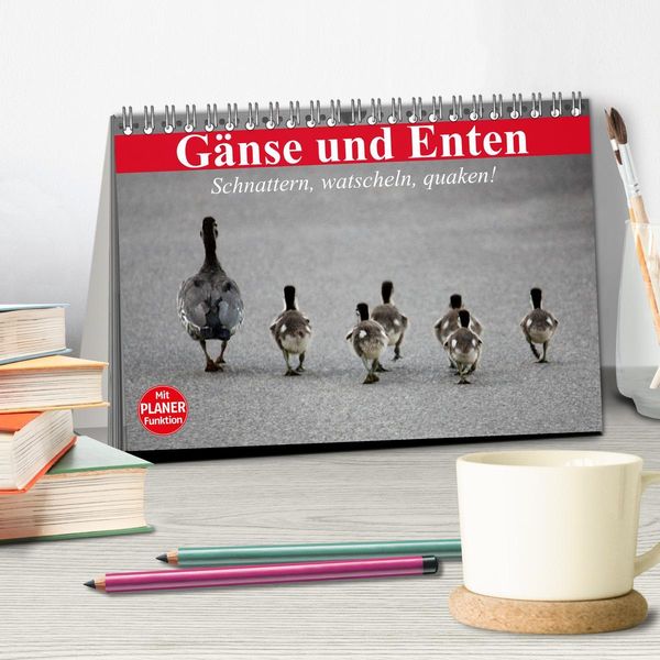 Produktbild: G&auml;nse und Enten. Schnattern, watscheln, quaken! (Tischkalender 2026 DIN A5 quer), CALVENDO Monatskalender