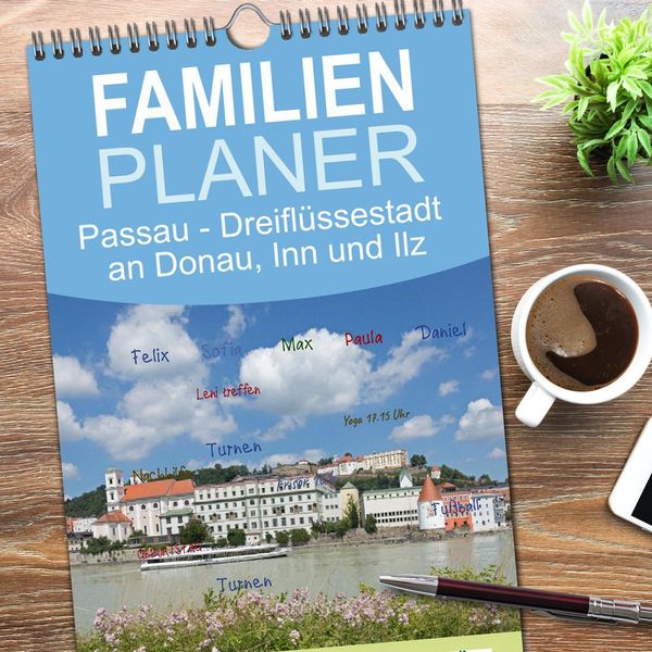 Produktbild: Familienplaner 2026 - Passau - Dreifl&uuml;ssestadt an Donau, Inn und Ilz mit 5 Spalten (Wandkalender, 21 x 45 cm) CALVENDO