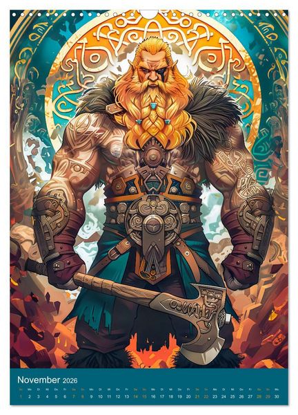 Produktbild: Wikinger Action - Comic-Helden inspiriert von den Nordm&auml;nnern (Wandkalender 2026 DIN A3 hoch), CALVENDO Monatskalender