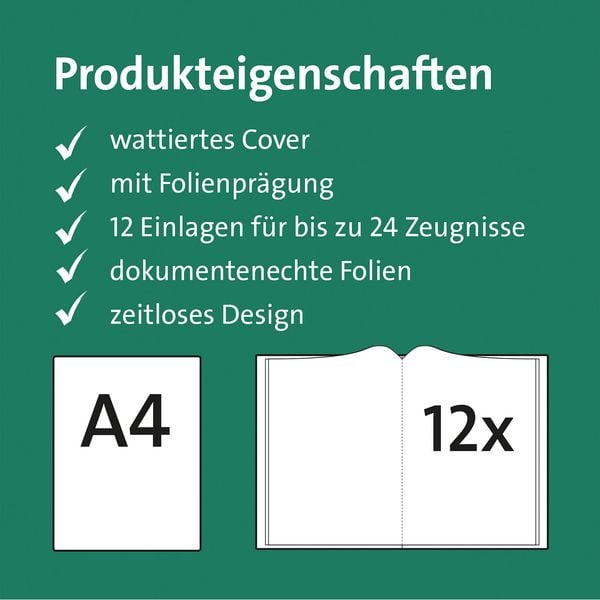Produktbild: Zeugnismappe Duo, Gr&uuml;n