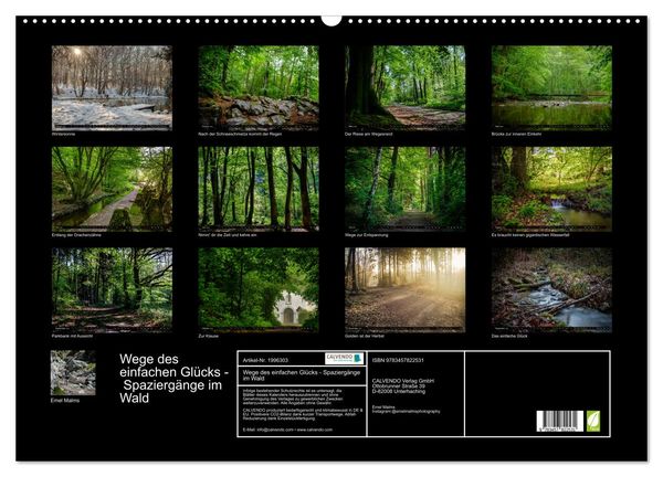 Produktbild: Wege des einfachen Gl&uuml;cks - Spazierg&auml;nge im Wald (Wandkalender 2026 DIN A2 quer), CALVENDO Monatskalender