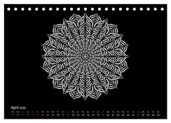 Produktbild: Entspannung und Ruhe durch Mandalas (Tischkalender 2026 DIN A5 quer), CALVENDO Monatskalender