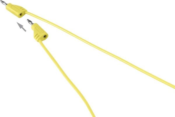 Produktbild: VOLTCRAFT MSB-200 Messleitung Lamellenstecker 2mm Lamellenstecker 2mm 0.90m Gelb 1St.
