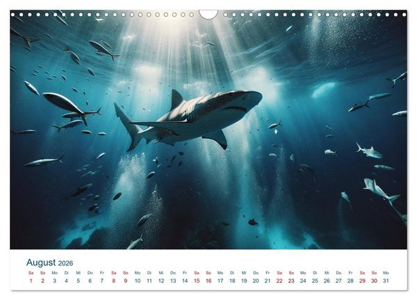 Produktbild: Wei&szlig;e Haie (Wandkalender 2026 DIN A3 quer), CALVENDO Monatskalender