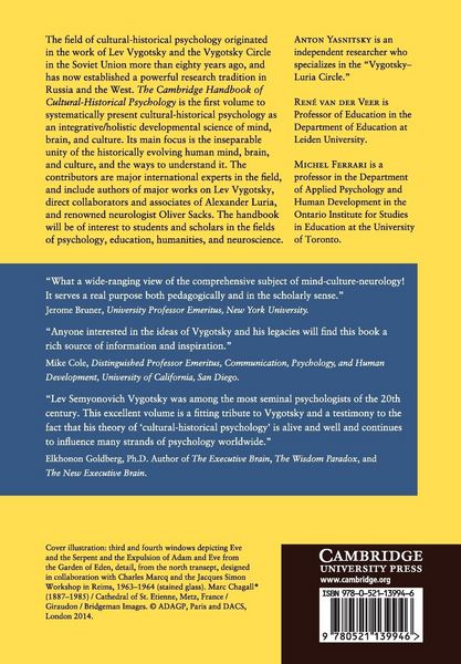 Produktbild: The Cambridge Handbook of Cultural-Historical Psychology