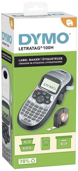 Produktbild: DYMO&reg; LetraTag LT-100H, Eingabetastatur ABC silber inkl. 4 Batterien AA