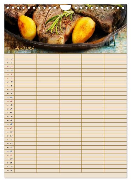 Produktbild: Italienische K&uuml;che mit Familienplaner (Wandkalender 2026 DIN A4 hoch), CALVENDO Monatskalender