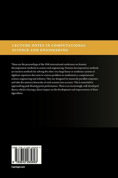 Produktbild: Domain Decomposition Methods in Science and Engineering XIX