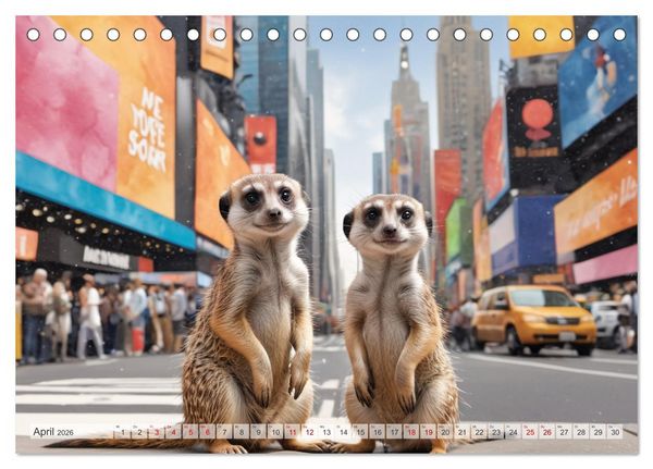 Produktbild: Erdm&auml;nnchen in New York City (Tischkalender 2026 DIN A5 quer), CALVENDO Monatskalender