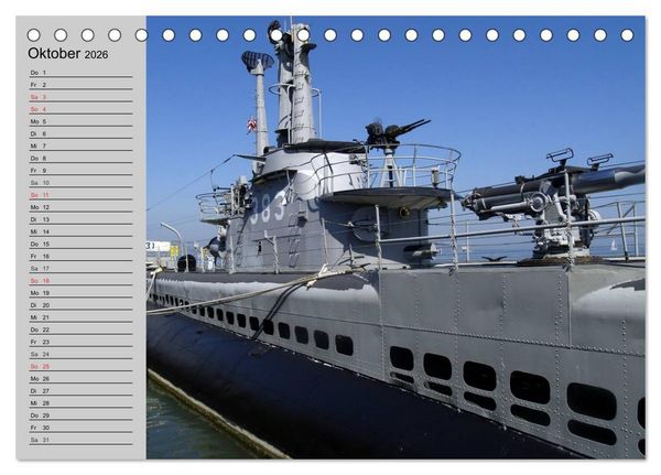 Produktbild: U-Boote. Milit&auml;rische Unget&uuml;me (Tischkalender 2026 DIN A5 quer), CALVENDO Monatskalender