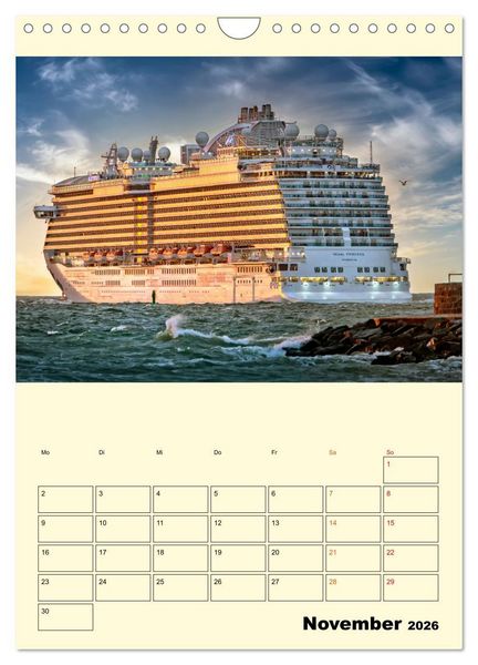 Produktbild: Kreuzfahrtschiffe - die Welt ist dein Ziel (Wandkalender 2026 DIN A4 hoch), CALVENDO Monatskalender