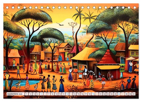 Produktbild: Sc&egrave;nes de vie africaine (Calendrier de bureau 2026 DIN A5 vertical), CALVENDO calendrier mensuel
