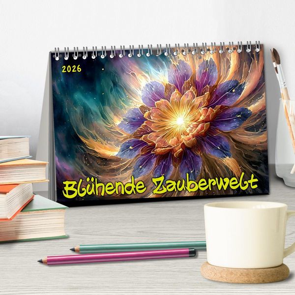 Produktbild: Bl&uuml;hende Zauberwelt (Tischkalender 2026 DIN A5 quer), CALVENDO Monatskalender