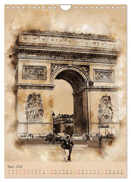 Produktbild: Paris - la Ville de l'amour (Wandkalender 2026 DIN A4 hoch), CALVENDO Monatskalender