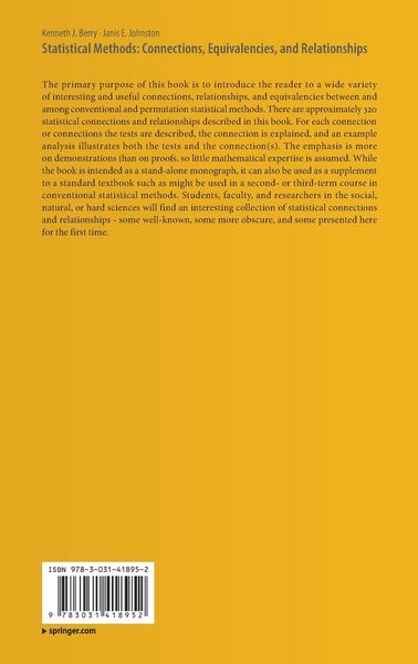 Produktbild: Statistical Methods: Connections, Equivalencies, and Relationships
