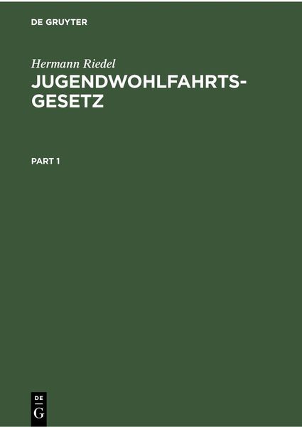 Produktbild: Jugendwohlfahrtsgesetz