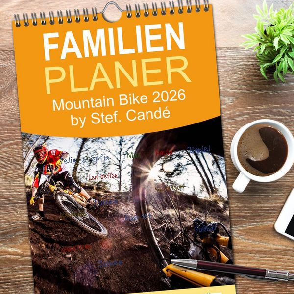 Produktbild: Familienplaner 2026 - Mountain Bike 2026 by Stef. Cand&eacute; mit 5 Spalten (Wandkalender, 21 x 45 cm) CALVENDO