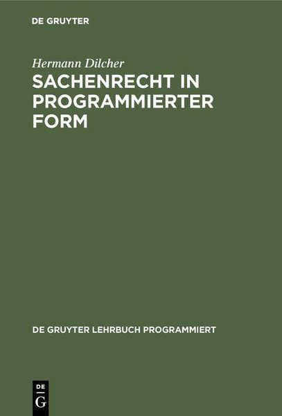 Produktbild: Sachenrecht in programmierter Form