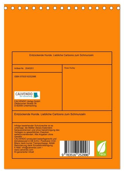 Produktbild: Entz&uuml;ckende Hunde. Liebliche Cartoons zum Schmunzeln (Tischkalender 2026 DIN A5 hoch), CALVENDO Monatskalender