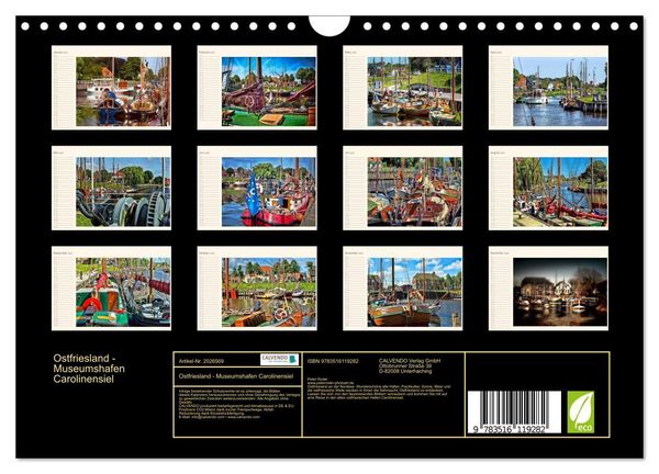 Produktbild: Ostfriesland - Museumshafen Carolinensiel (Wandkalender 2026 DIN A4 quer), CALVENDO Monatskalender