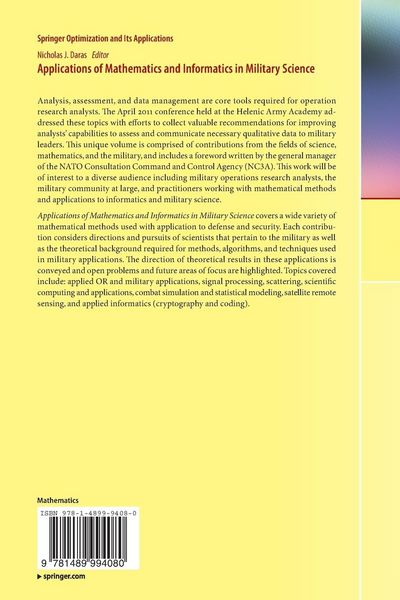 Produktbild: Applications of Mathematics and Informatics in Military Science