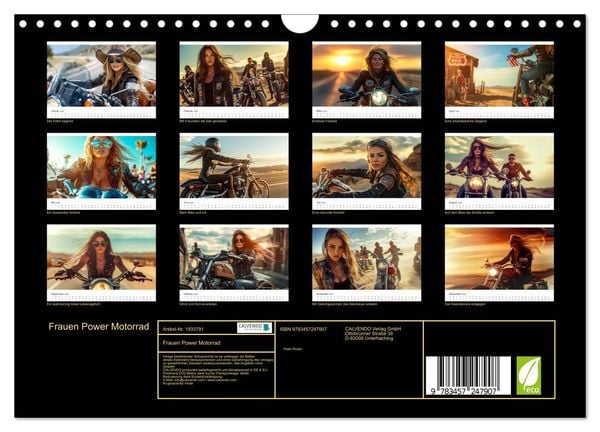 Produktbild: Frauen Power Motorrad (Wandkalender 2026 DIN A4 quer), CALVENDO Monatskalender