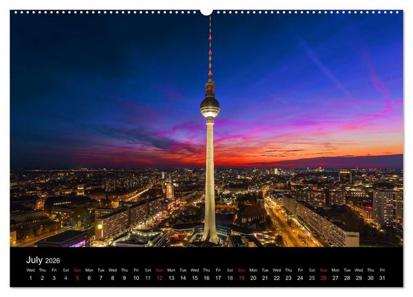 Produktbild: Sunsets of Berlin (High Quality Premium Wall Calendar 2026 DIN A2 landscape),CALVENDO 12 Month Wall Calendar