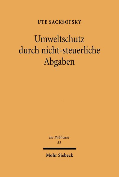 Produktbild: Umweltschutz durch nicht-steuerliche Abgaben