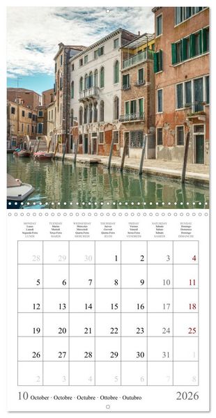 Produktbild: Lieux romantiques &agrave; Venise (Calendrier mural carr&eacute; 2026 30x30 cm) Calendrier double avec une page pour vos prises de notes